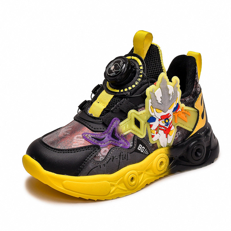 Kinder Jungen Sneakers mit Cartoon-Muster und Leuchtfunktion