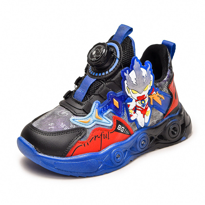 Kinder Jungen Sneakers mit Cartoon-Muster und Leuchtfunktion