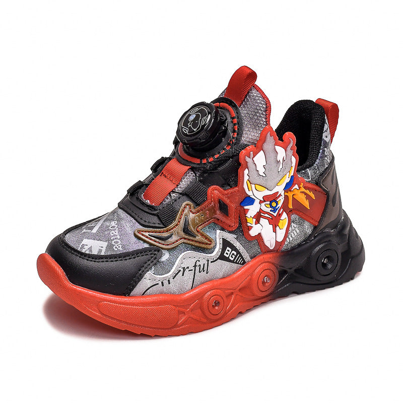Kinder Jungen Sneakers mit Cartoon-Muster und Leuchtfunktion