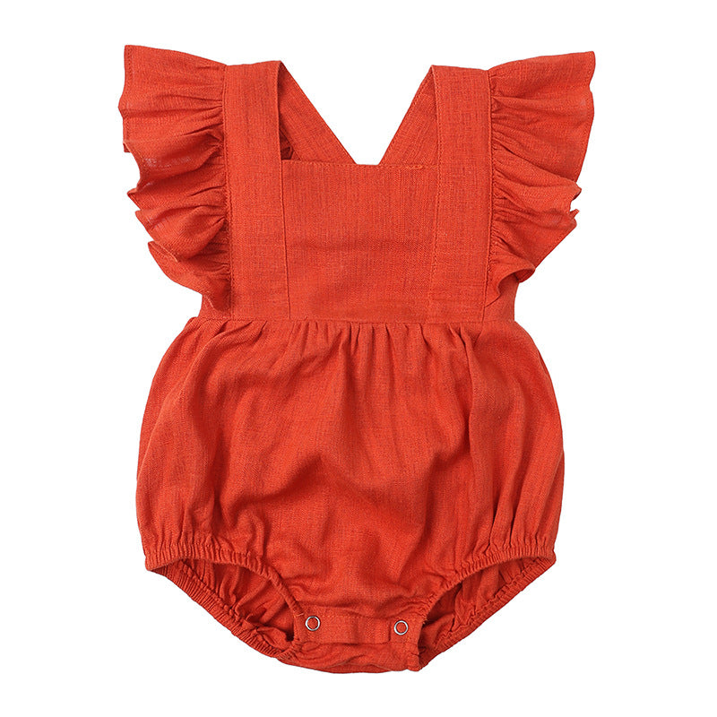 Body pour bébé fille manches volants col carré