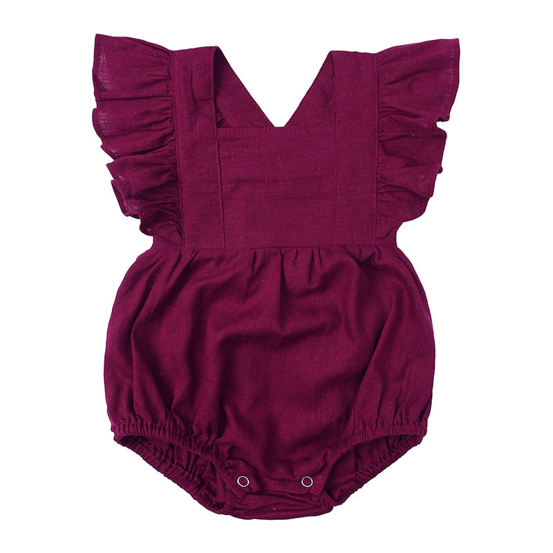 Body pour bébé fille manches volants col carré