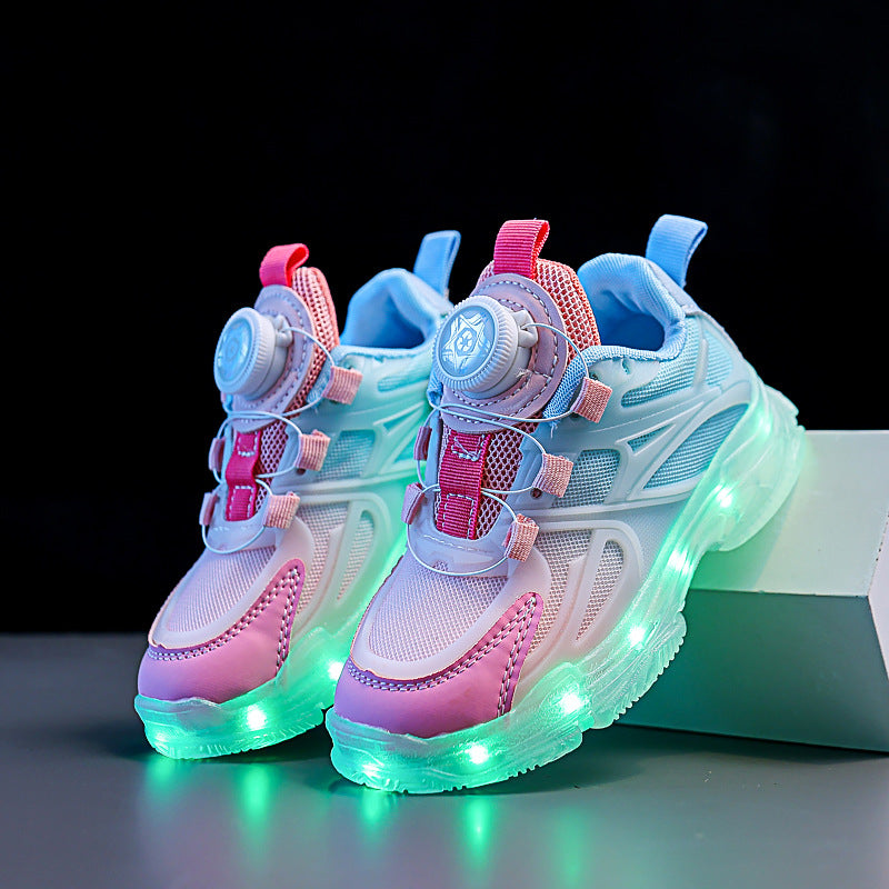 Chaussures sport lumineuses en matière mesh respirable pour fille ou garcon