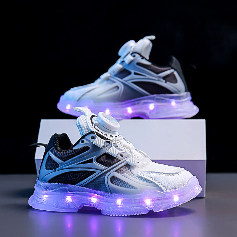 Chaussures sport lumineuses en matière mesh respirable pour fille ou garcon
