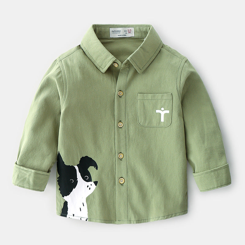 Langärmliges Hemd mit Animal-Print für kleine Jungen