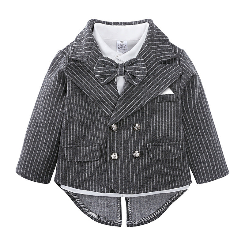 Baby-Anzugset mit Fliege und passender Jacke und Hose