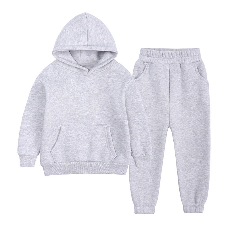 Kapuzensweatshirt-Jogging-Set für Kinder und Jugendliche mit Fleecefutter