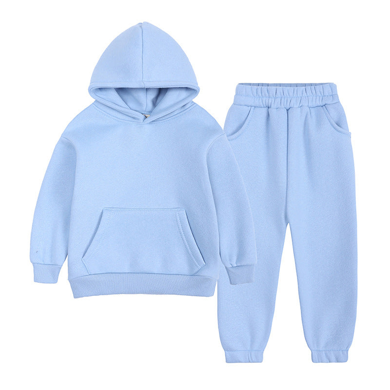 Kapuzensweatshirt-Jogging-Set für Kinder und Jugendliche mit Fleecefutter