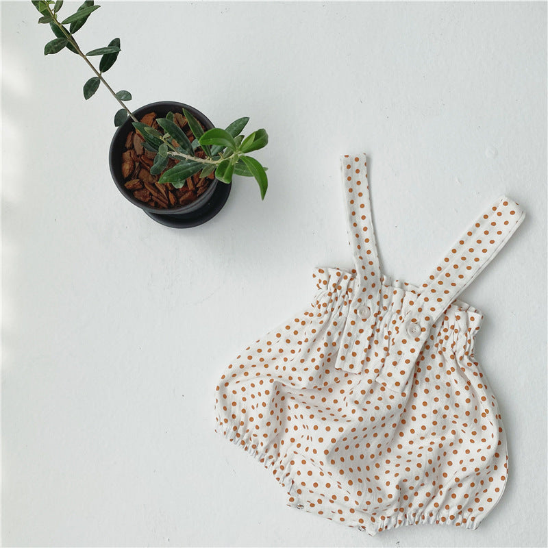 Set aus T-Shirt und Overall für Babymädchen mit Punkten und Schriftzug