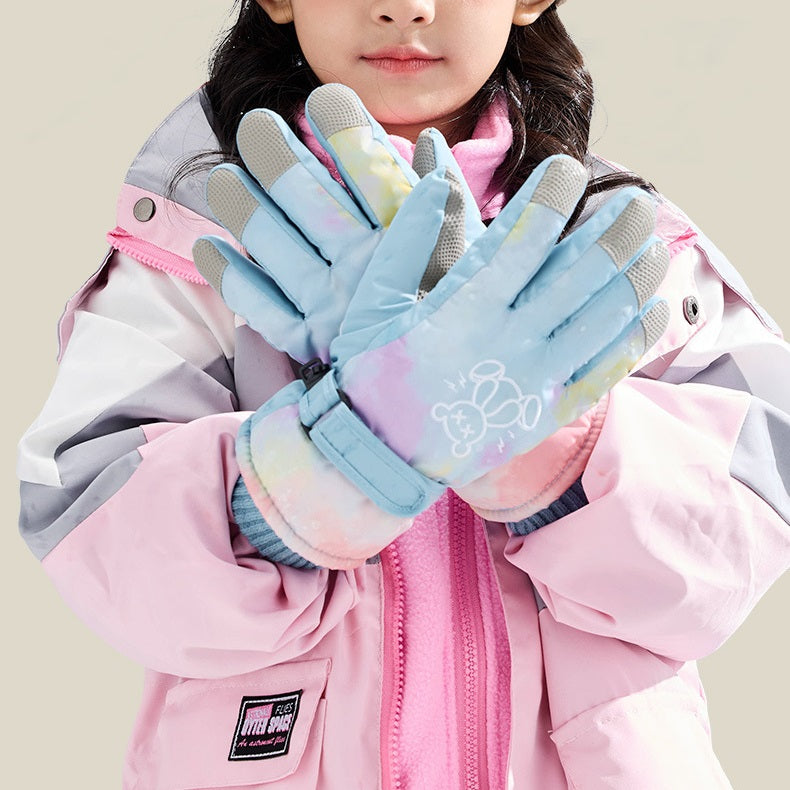 Guantes de esquí impermeables y antideslizantes para niños.
