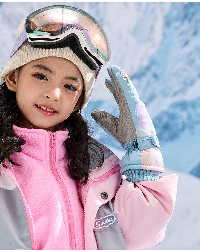 Guantes de esquí impermeables y antideslizantes para niños.