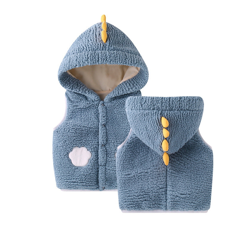 Gilet chaud sherpa et velours pour enfants en automne et en hiver