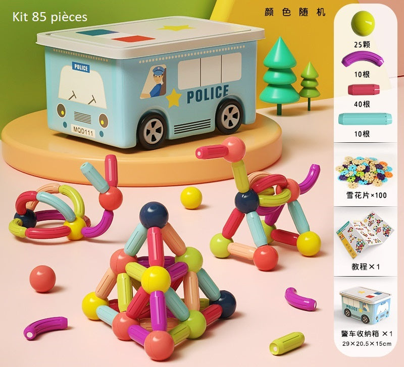 Magnet-Baukasten für Kinder mit Magnetstäben und -kugeln