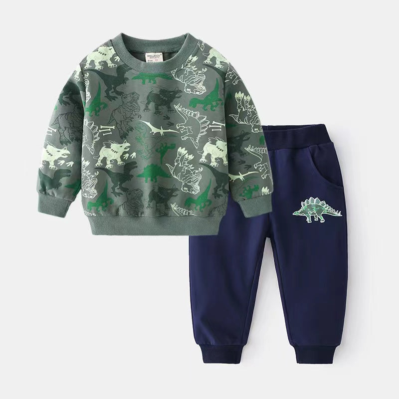 2-teiliges Jungen-Set mit Dinosaurier-Print