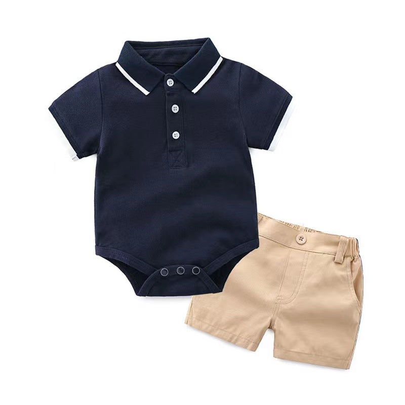 Set aus Kurzarm-Polo-Bodys und Shorts für Jungen