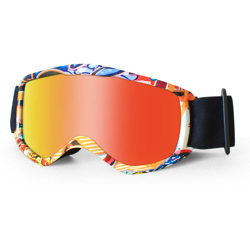 Antibeschlag-Skibrille für Kinder mit Cartoon-Muster