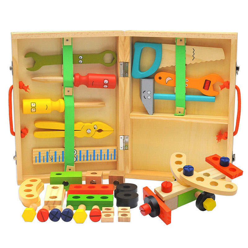 Bunter Garagenkoffer aus Holz
