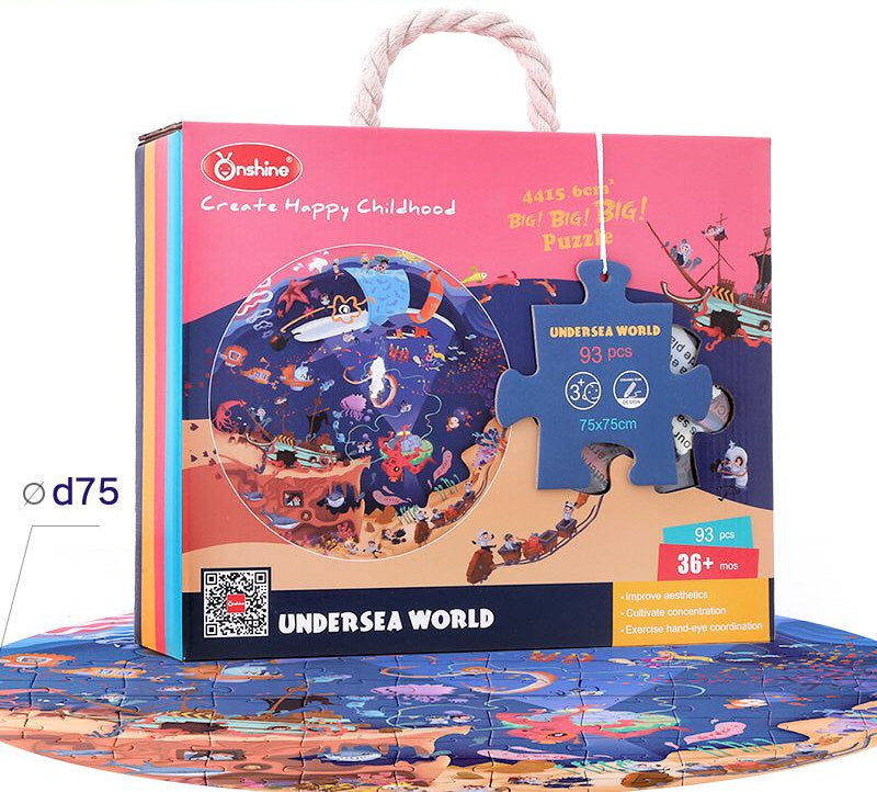 Mega rundes Puzzle für Kinder, große Teile, Ozean-Vergnügungspark