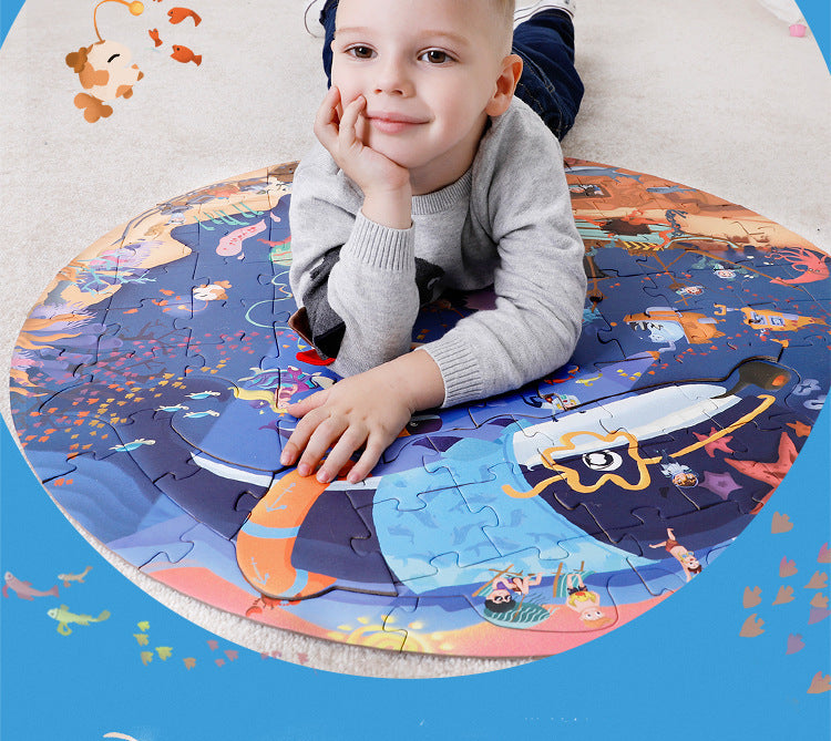Mega rundes Puzzle für Kinder, große Teile, Ozean-Vergnügungspark