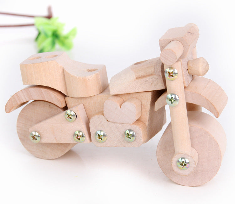 Moto de madera para construir para niños, modelo para niños
