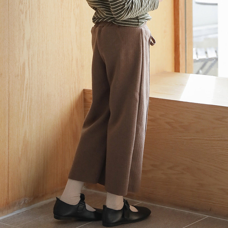 Pantalones holgados para niñas con cinturilla con cordón