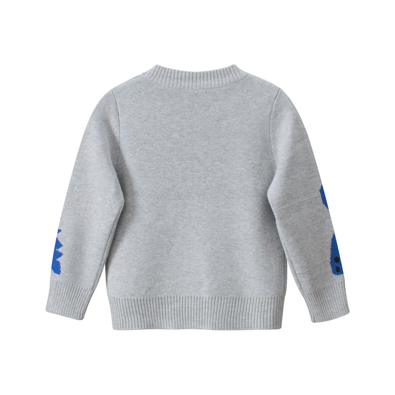 Kinder-Strickpullover mit Krokodilmuster
