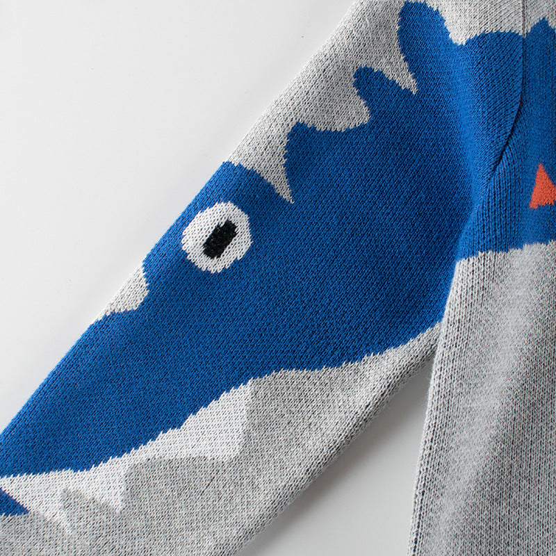 Kinder-Strickpullover mit Krokodilmuster