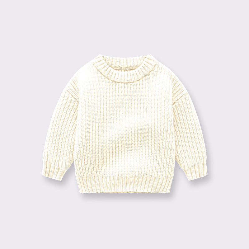 Suéter de punto acanalado suelto para niños: cómodo y elegante