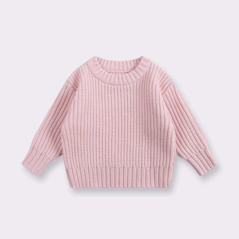 Suéter de punto acanalado suelto para niños: cómodo y elegante