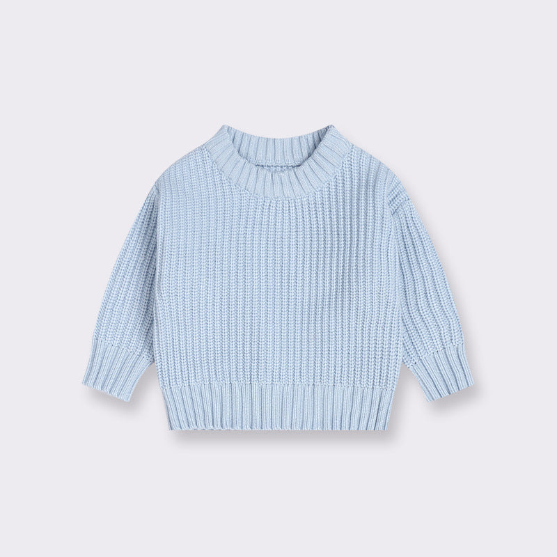 Suéter de punto acanalado suelto para niños: cómodo y elegante