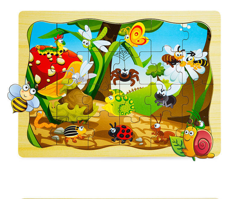 Puzzle en bois Animaux 24 pièces pour enfant