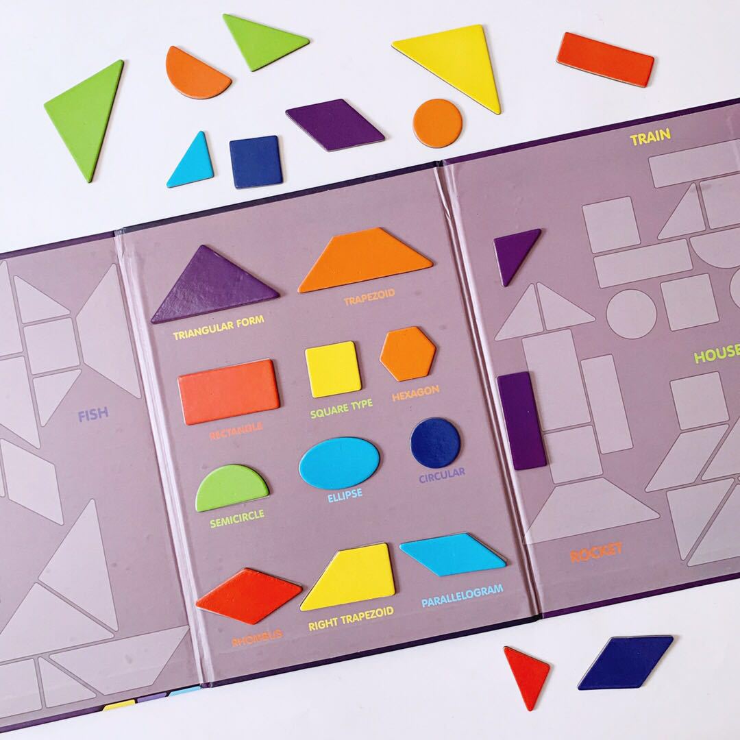 Magnetisches Puzzle (Buchstaben oder geometrische Muster)