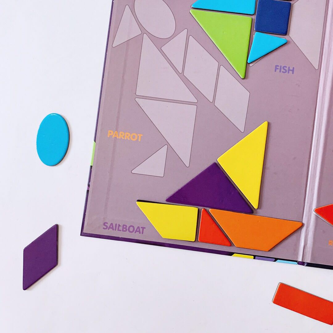 Magnetisches Puzzle (Buchstaben oder geometrische Muster)