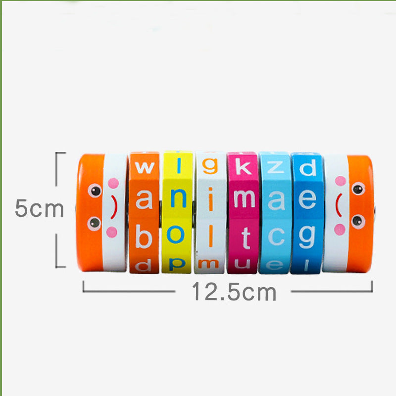 Puzzle mathématiques avec les nombres arithmétique cylindrique multicolore en bois