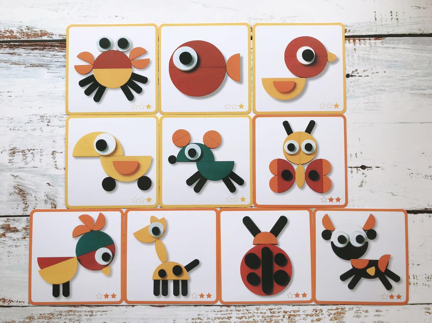 Tangram de madera "Animales" para niños, juguetes de desarrollo Montessori