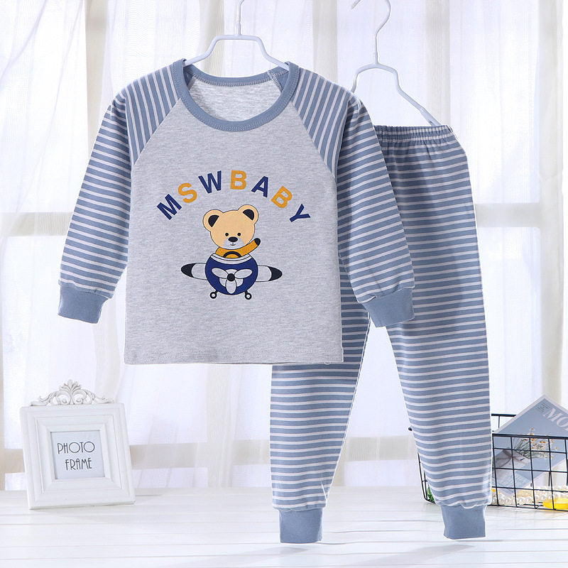 Pyjama imprimé animaux pour bébé garçon ou fille avec pull et pantalon