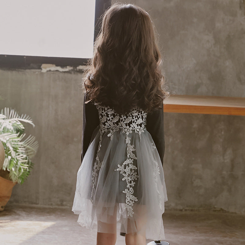 Prinzessinnenkleid für Mädchen mit Spitze und Chiffonrock