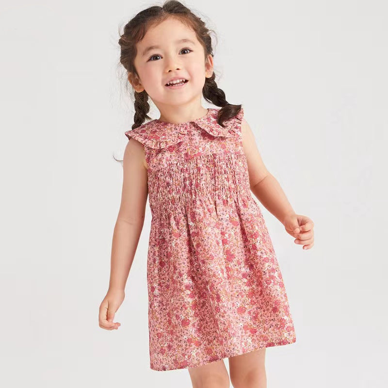 Ärmelloses Kleid mit Blumenmuster für Mädchen
