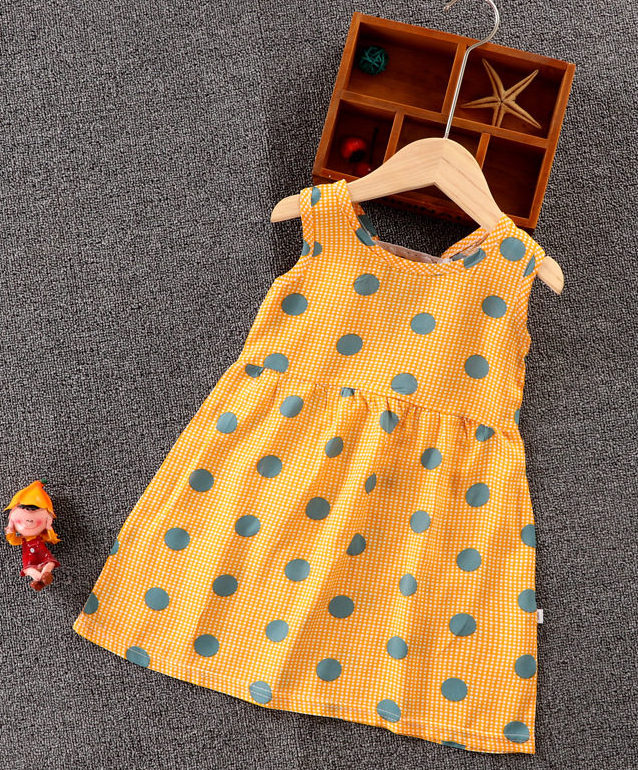 Ärmelloses Kleid für Babymädchen mit bunten Mustern für Frühling und Sommer