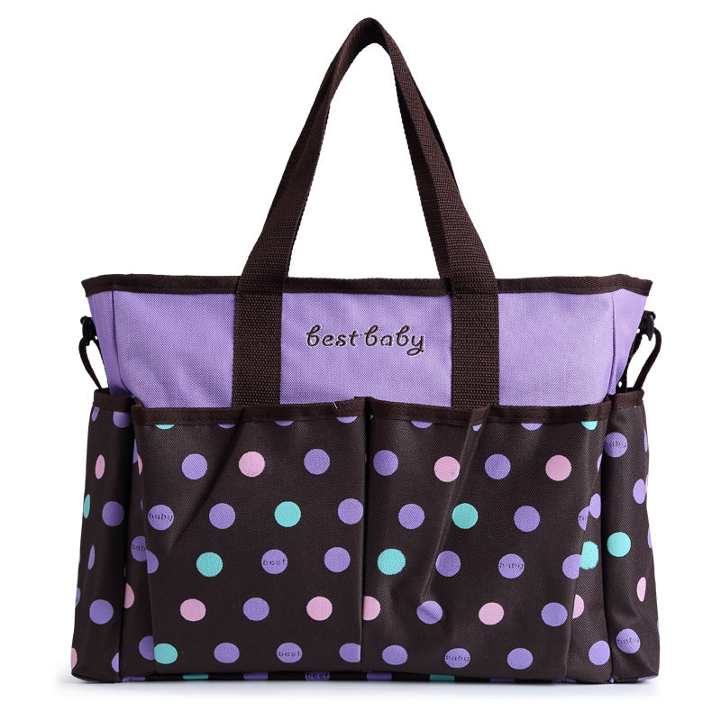 Bolsa de pañales para madres jóvenes con múltiples bolsillos y gran capacidad.