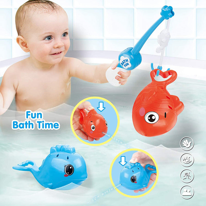 Set de jouets de bain pour bébé jeu de pêche et épuisette enfant