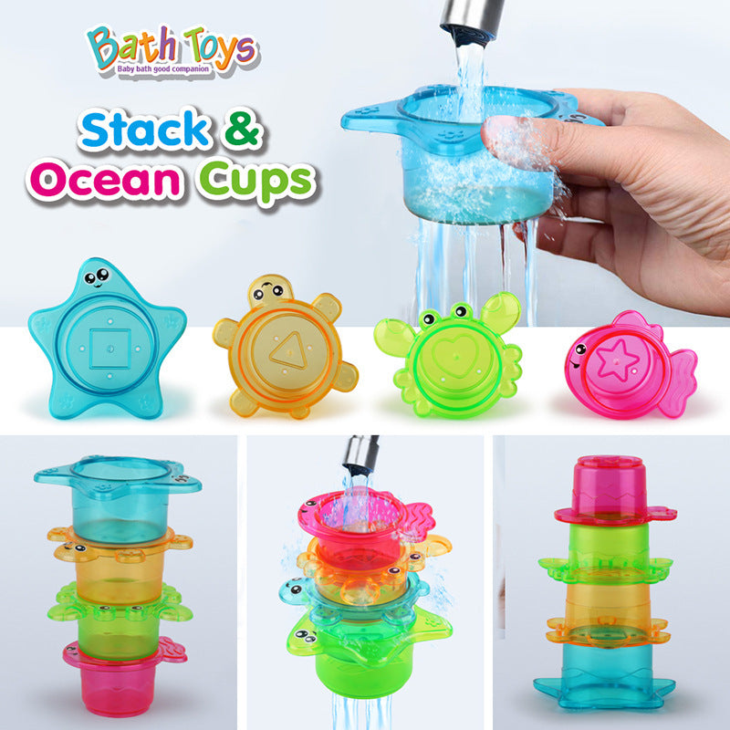 Set de jouets de bain pour bébé jeu de pêche et épuisette enfant
