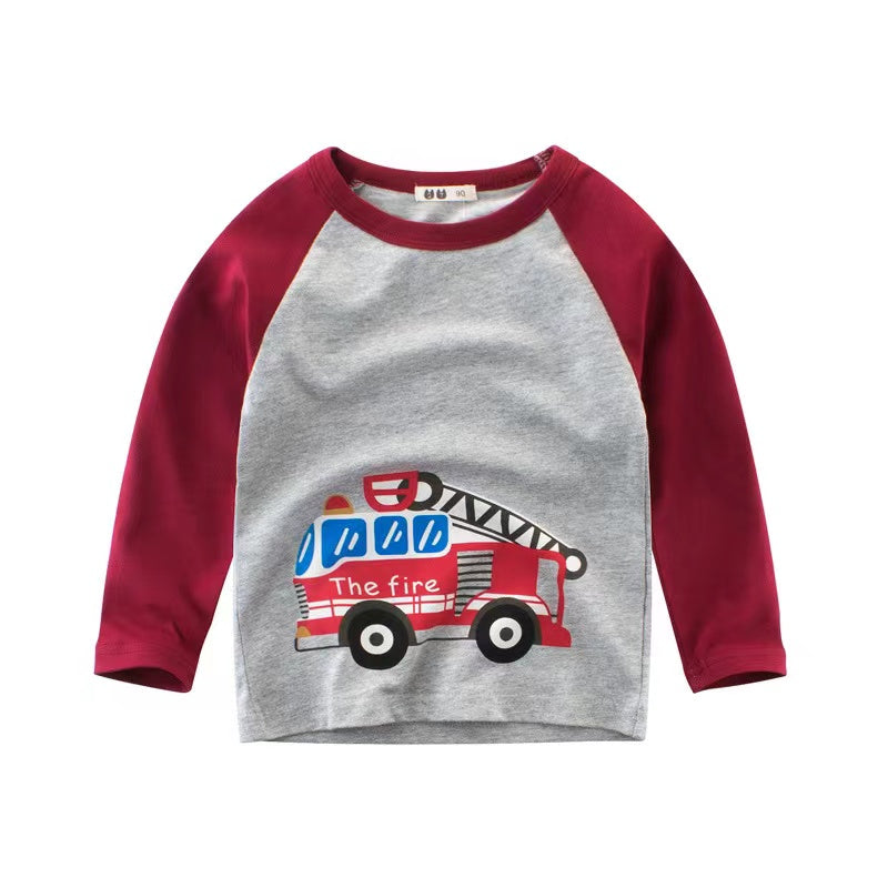 T-Shirt manches longues imprimé véhicules pour garçon