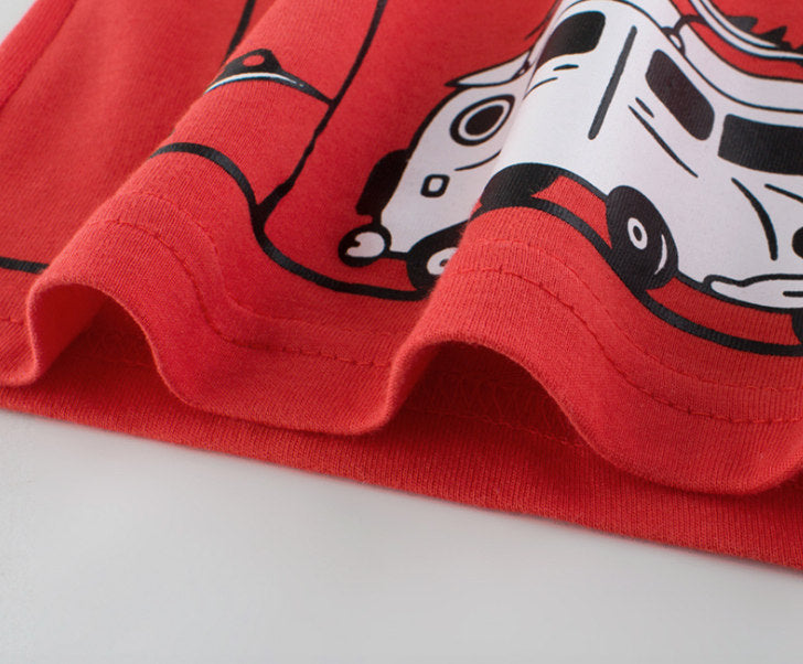 Camiseta de algodón de manga corta con diseño de cocotero para niño