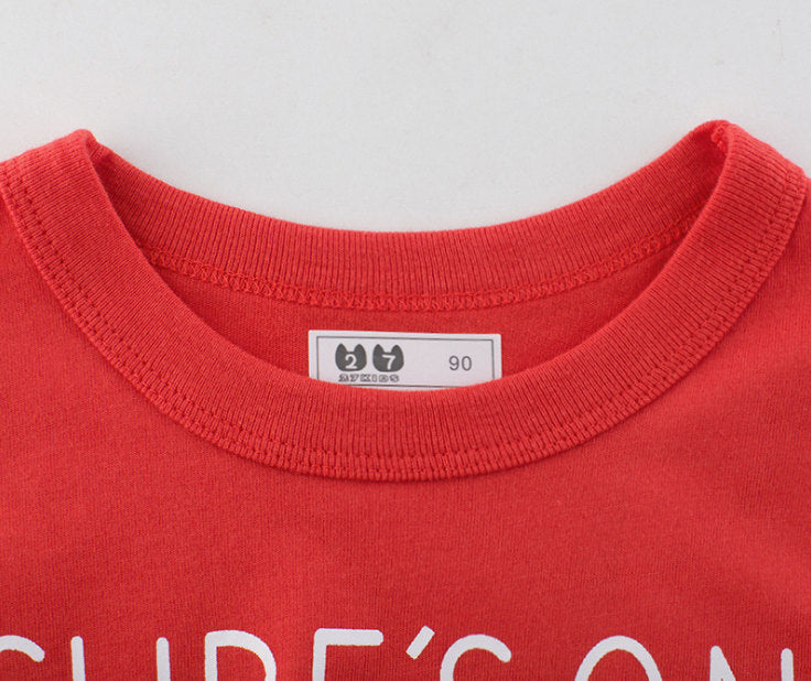Camiseta de algodón de manga corta con diseño de cocotero para niño