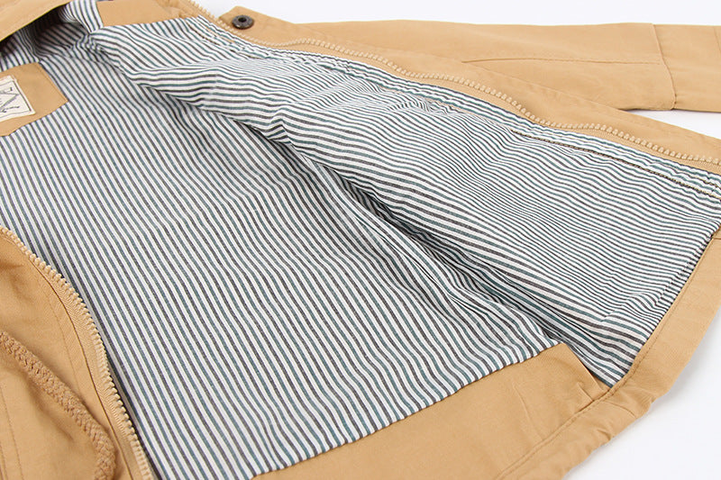 Trenchcoat mit Kapuze für Kinder und mehreren Taschen