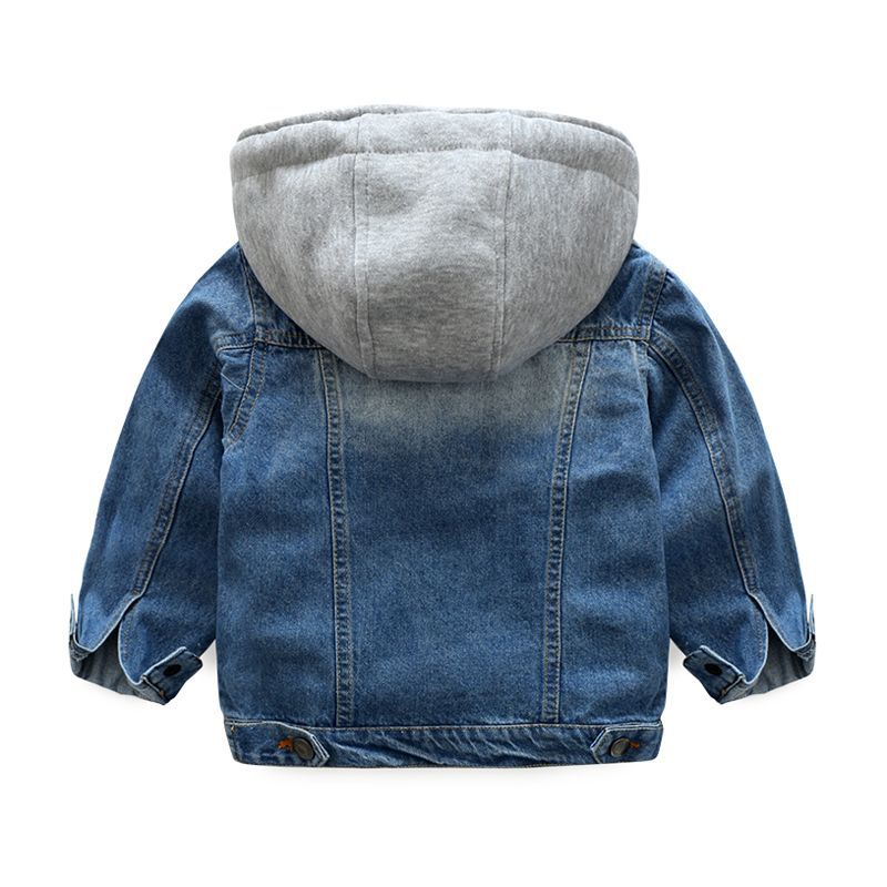 Jeansjacke mit Kapuze aus Baumwolle für Kleinkinder
