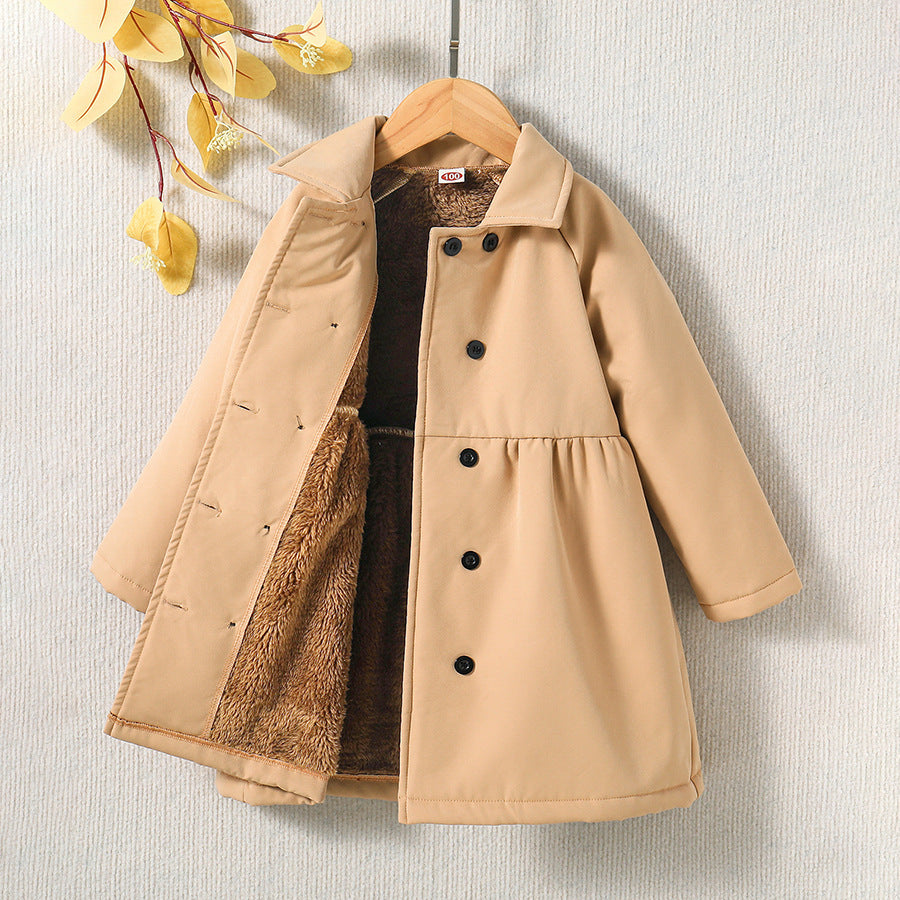 Manteau trench fille doublé – Coupe élégante à double boutonnage