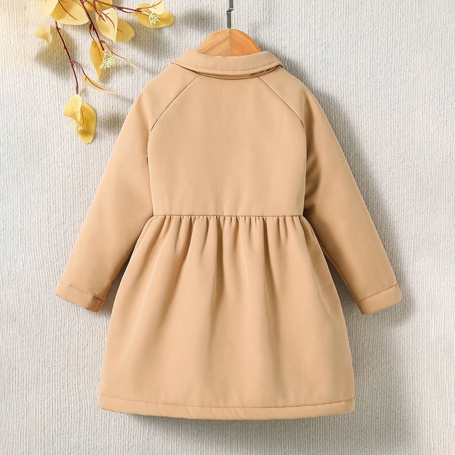 Manteau trench fille doublé – Coupe élégante à double boutonnage