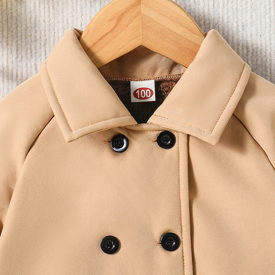 Manteau trench fille doublé – Coupe élégante à double boutonnage