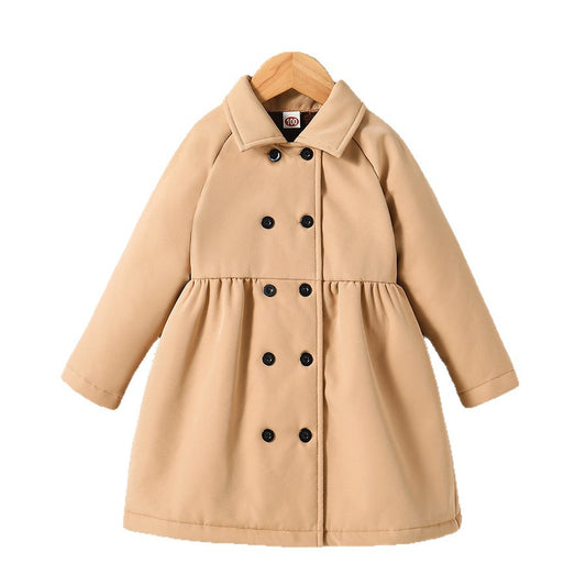 Manteau trench fille doublé – Coupe élégante à double boutonnage